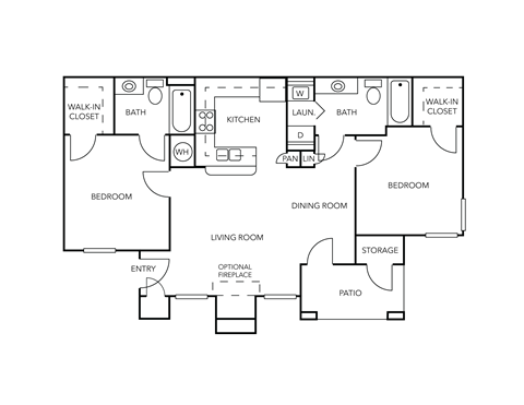 a floor plan of a modular home with bedrooms and a living room
